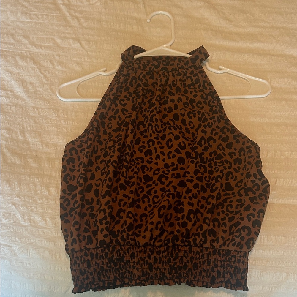 Sienna Sky Brown Leopard Print Tank Top